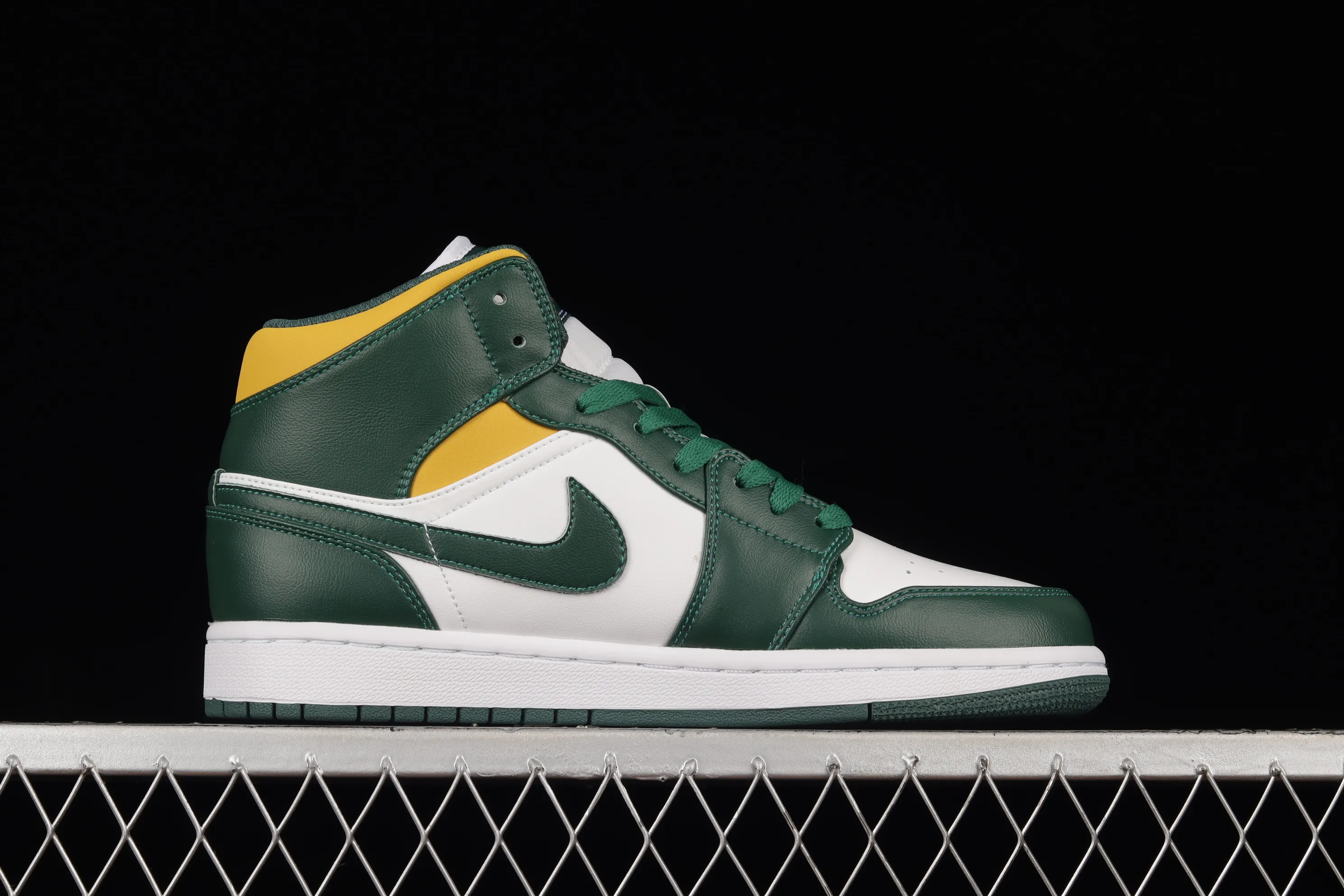 All categories Air Jordan Jordan series basketball shoes Air Jordan 1 Mid Air Jordan 1 Mid "Green Yellow" AJ1 Joe 1 white green yellow Seattle Supersonics 554724-371